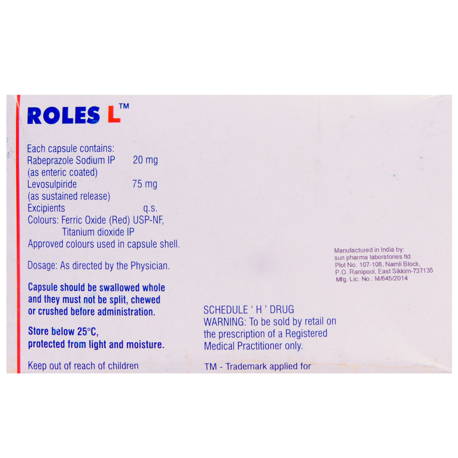 ROLES L TABLET, Pack of 10 ROLES L TABLET, Pack of 10