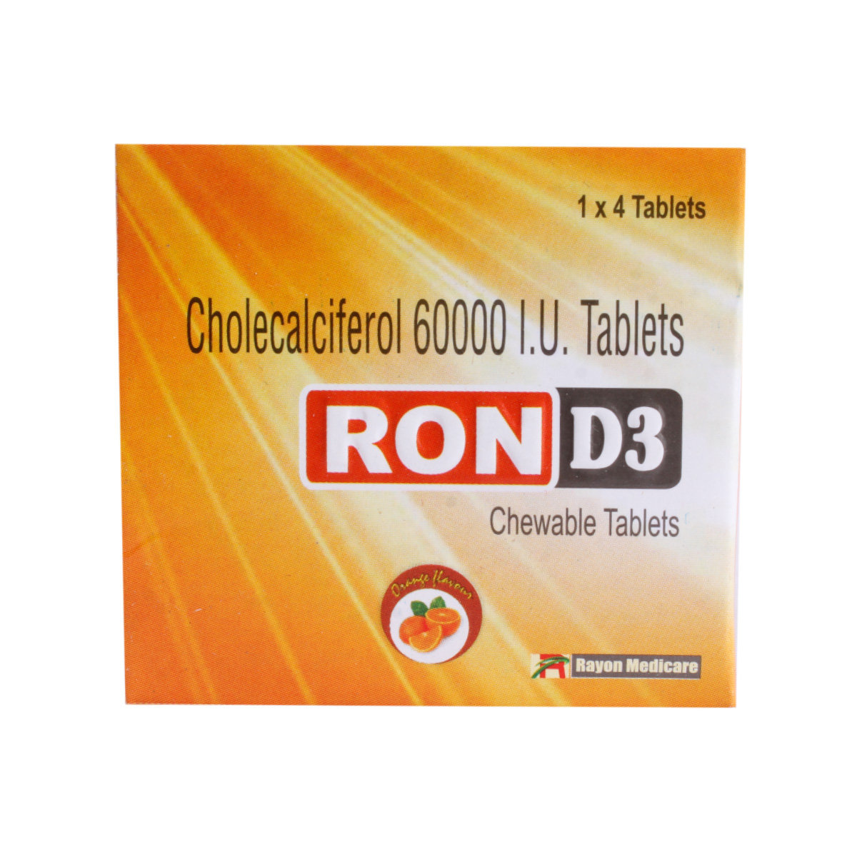 Ron D3 Orange Chewable Tablet 4's, Pack of 4 Ron D3 Orange Chewable Tablet 4's, Pack of 4