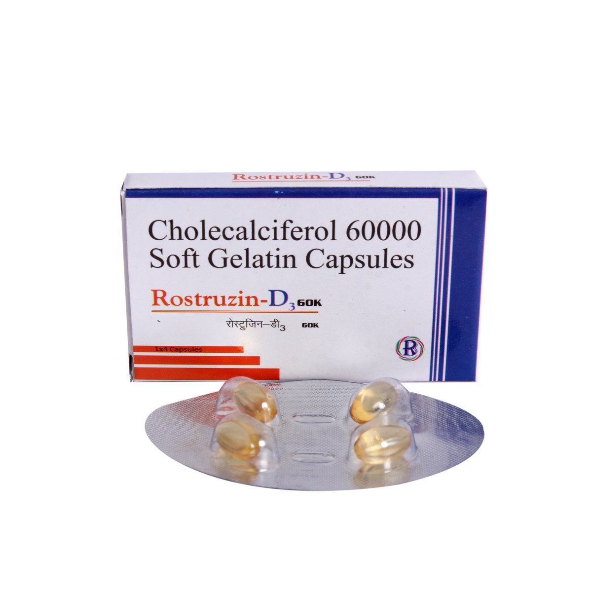 Rostruzin-D3 60K Capsule 4's, Pack of 4 Rostruzin-D3 60K Capsule 4's, Pack of 4