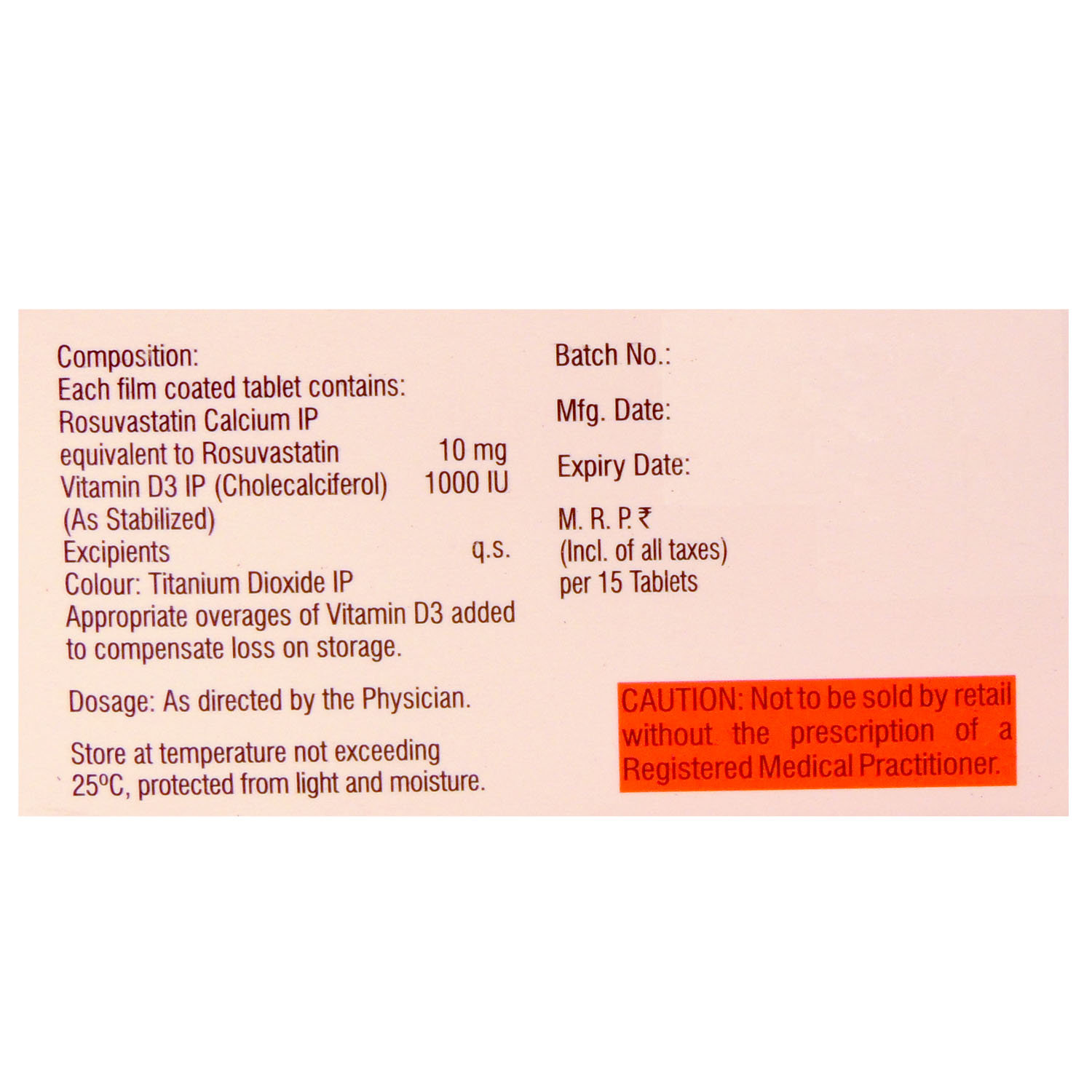 Rosuvas D 10 Tablet 15's, Pack of 15 Rosuvas D 10 Tablet 15's, Pack of 15