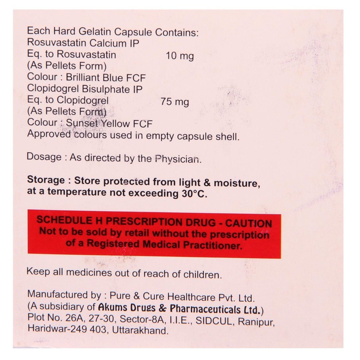Rosycap-CV 10 mg Capsule 10's, Pack of 10 CapsuleS Rosycap-CV 10 mg Capsule 10's, Pack of 10 CapsuleS