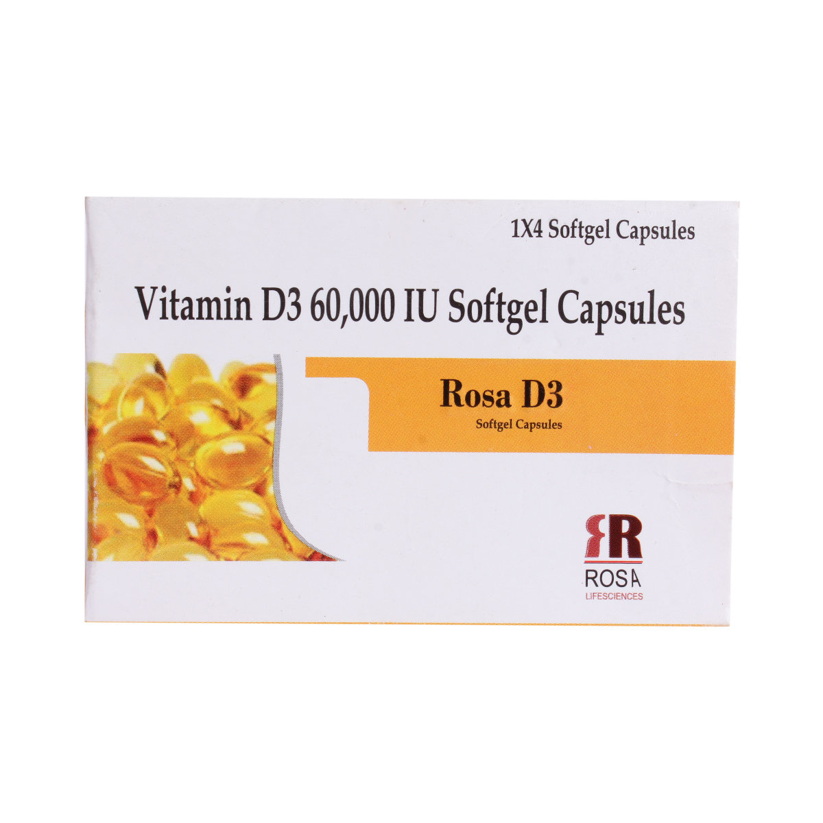 Rosa D3 60K Softgel Capsule 4's, Pack of 4 Rosa D3 60K Softgel Capsule 4's, Pack of 4