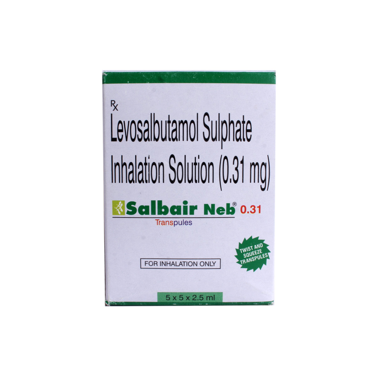 SALBAIR NEB 0.31MG TRANSPULES , Pack of 1 Gel SALBAIR NEB 0.31MG TRANSPULES , Pack of 1 Gel