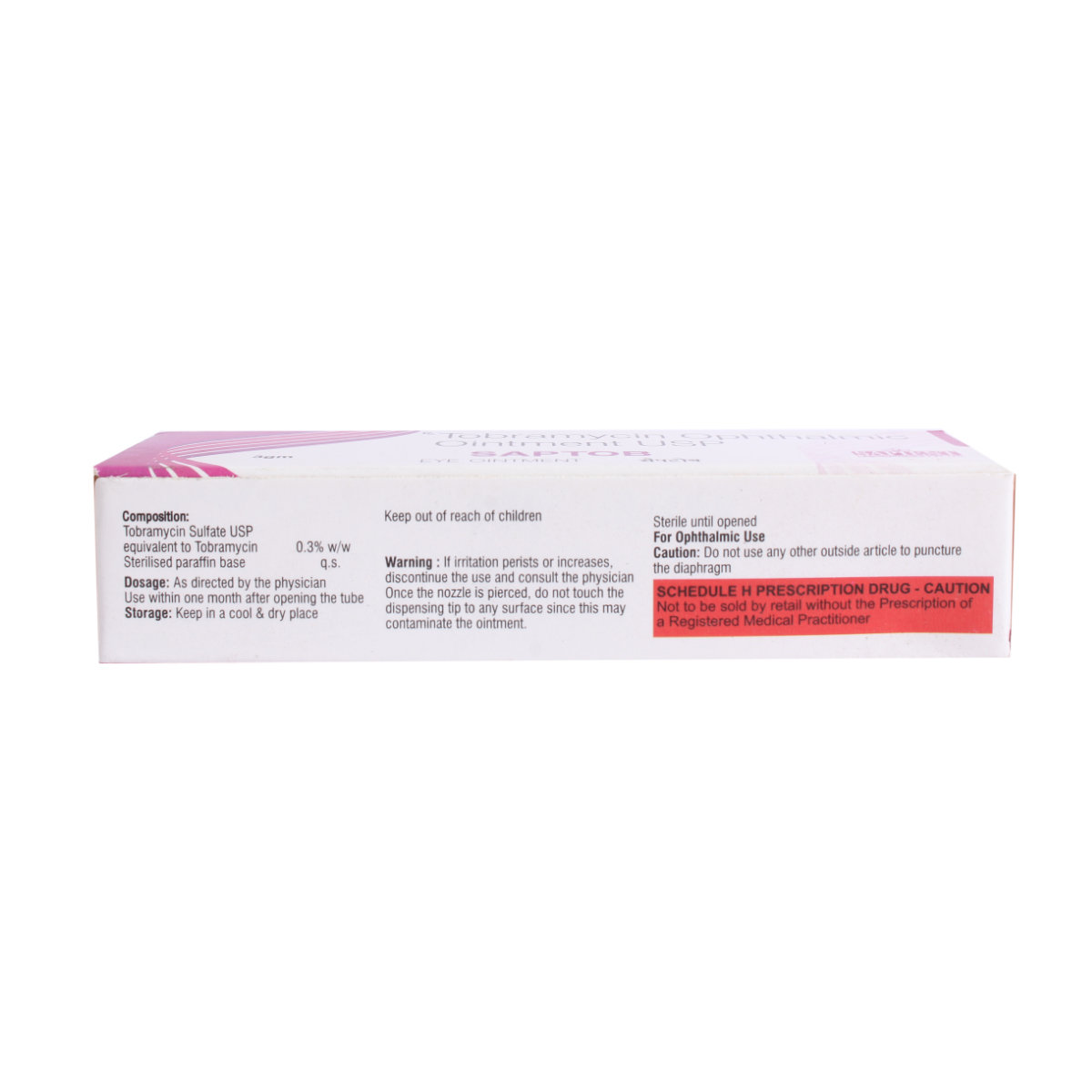 Saptob Eye Ointment 3 gm, Pack of 1 Ointment Saptob Eye Ointment 3 gm, Pack of 1 Ointment