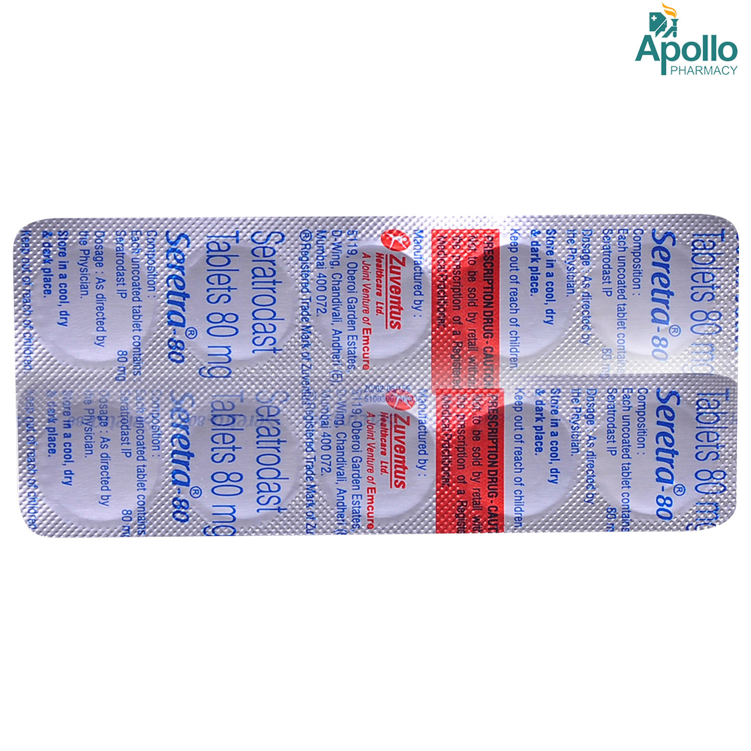 Seretra 80 Tablet 10's, Pack of 10 TABLETS Seretra 80 Tablet 10's, Pack of 10 TABLETS