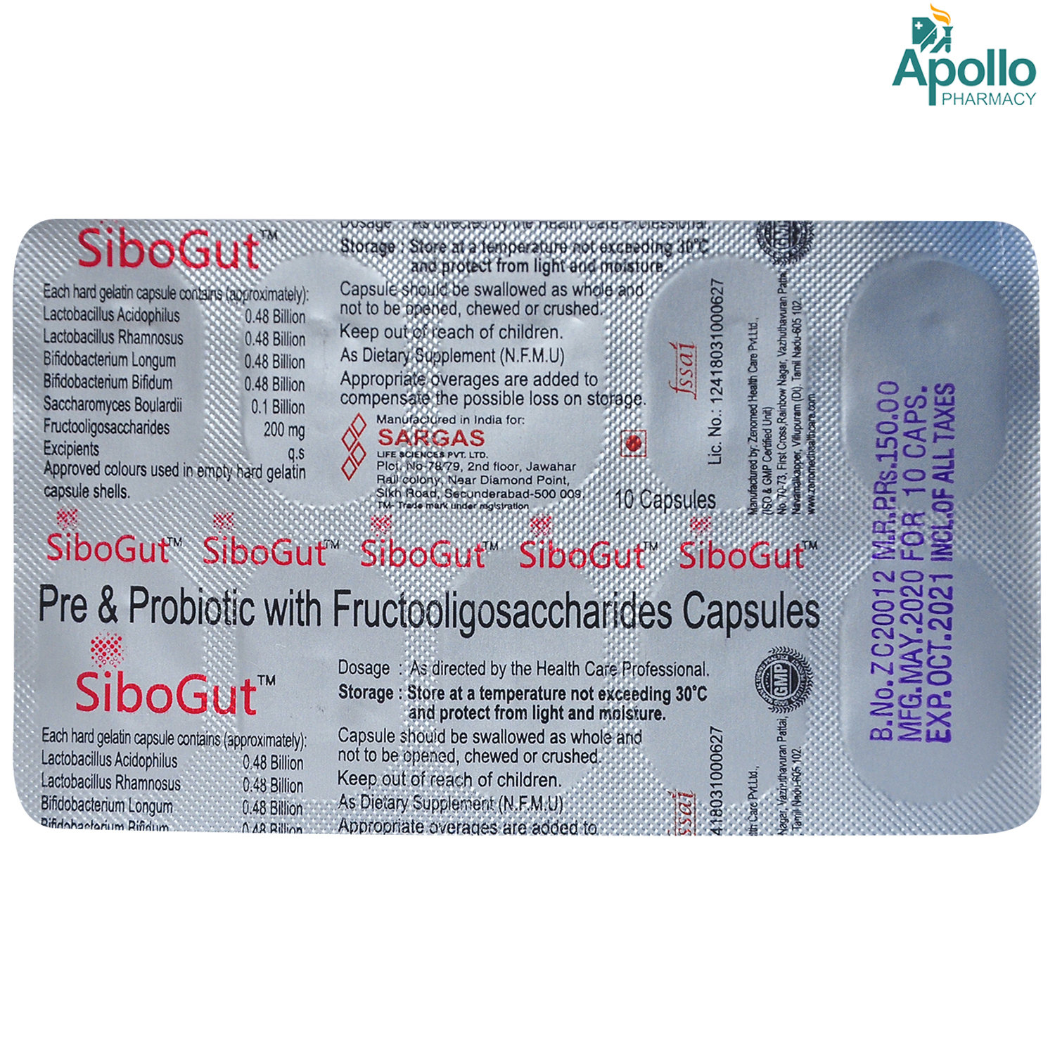 Sibogut Capsule 10's, Pack of 10 Sibogut Capsule 10's, Pack of 10