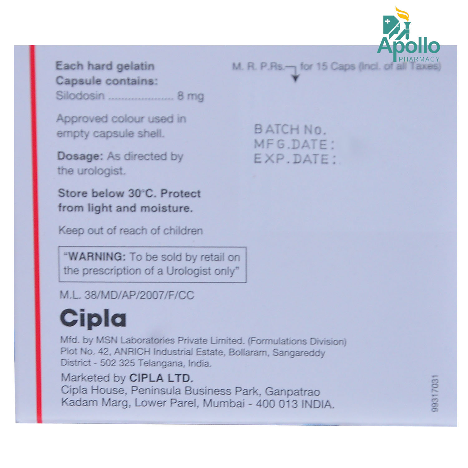 Silofast 8 Capsule 15's, Pack of 15 CAPSULES Silofast 8 Capsule 15's, Pack of 15 CAPSULES