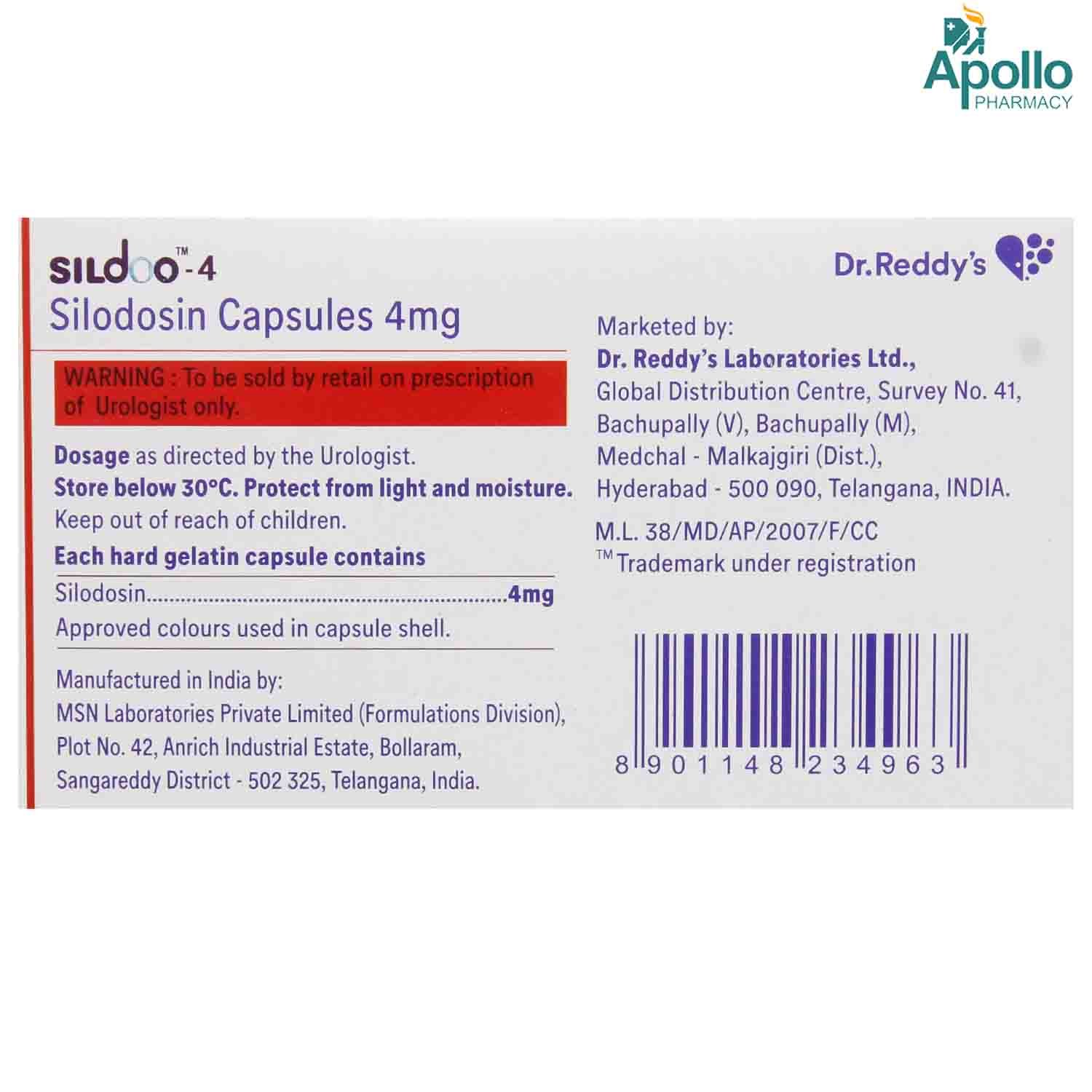 Sildoo-4 Capsule 10's, Pack of 10 CAPSULES Sildoo-4 Capsule 10's, Pack of 10 CAPSULES