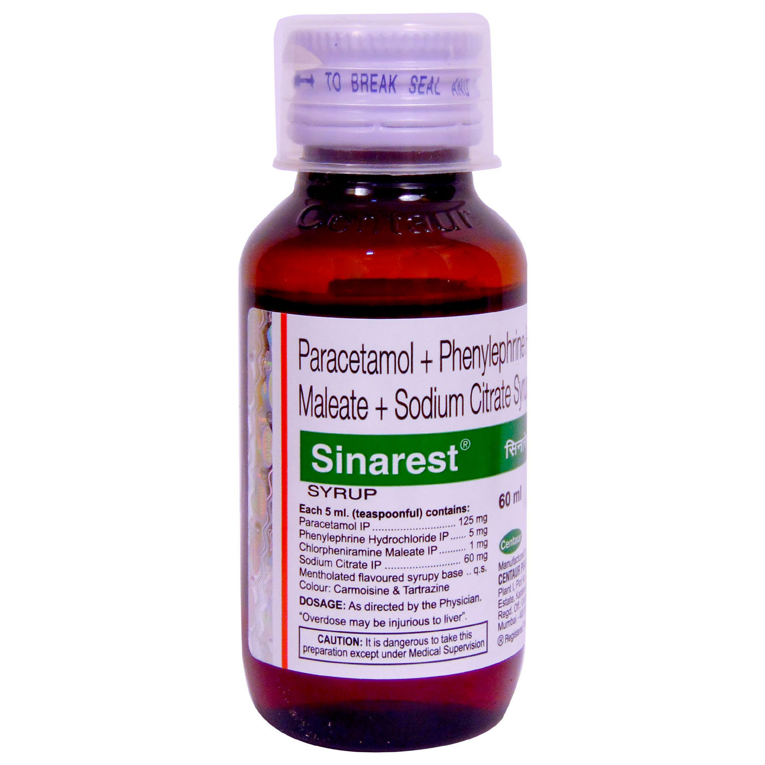 Sinarest Syrup 60 ml, Pack of 1 SYRUP Sinarest Syrup 60 ml, Pack of 1 SYRUP