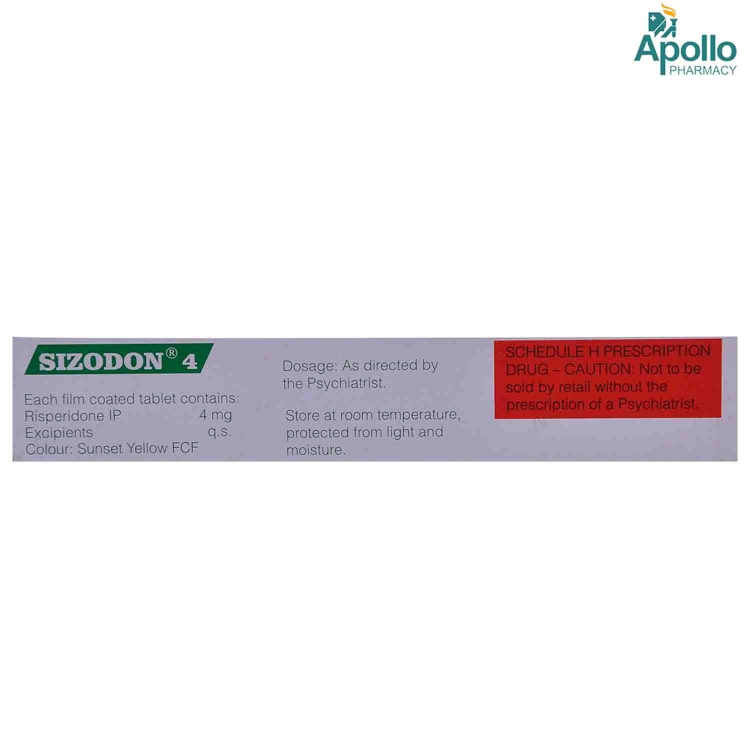 Sizodon 4 Tablet 10's, Pack of 10 TABLETS Sizodon 4 Tablet 10's, Pack of 10 TABLETS
