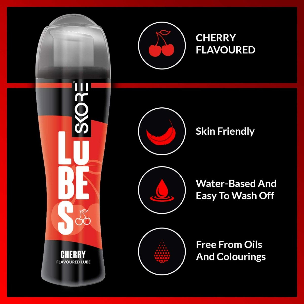Skore Cherry Flavour Lube, 50 ml, Pack of 1 Skore Cherry Flavour Lube, 50 ml, Pack of 1