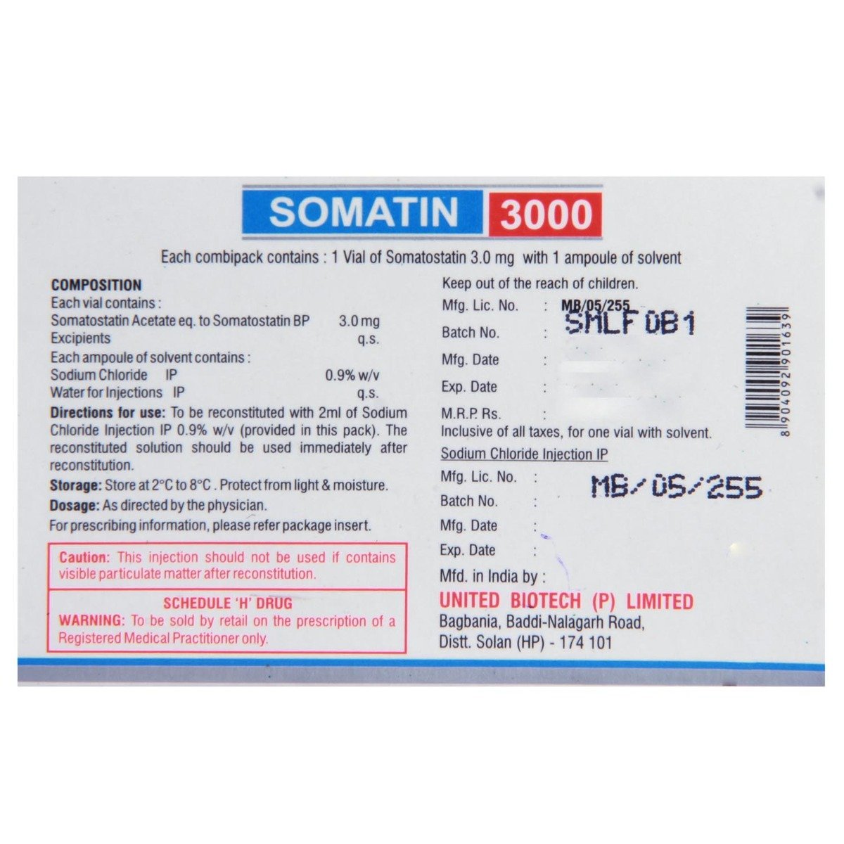 SOMATIN 3000/3MG INJECTION, Pack of 1 INJECTION SOMATIN 3000/3MG INJECTION, Pack of 1 INJECTION