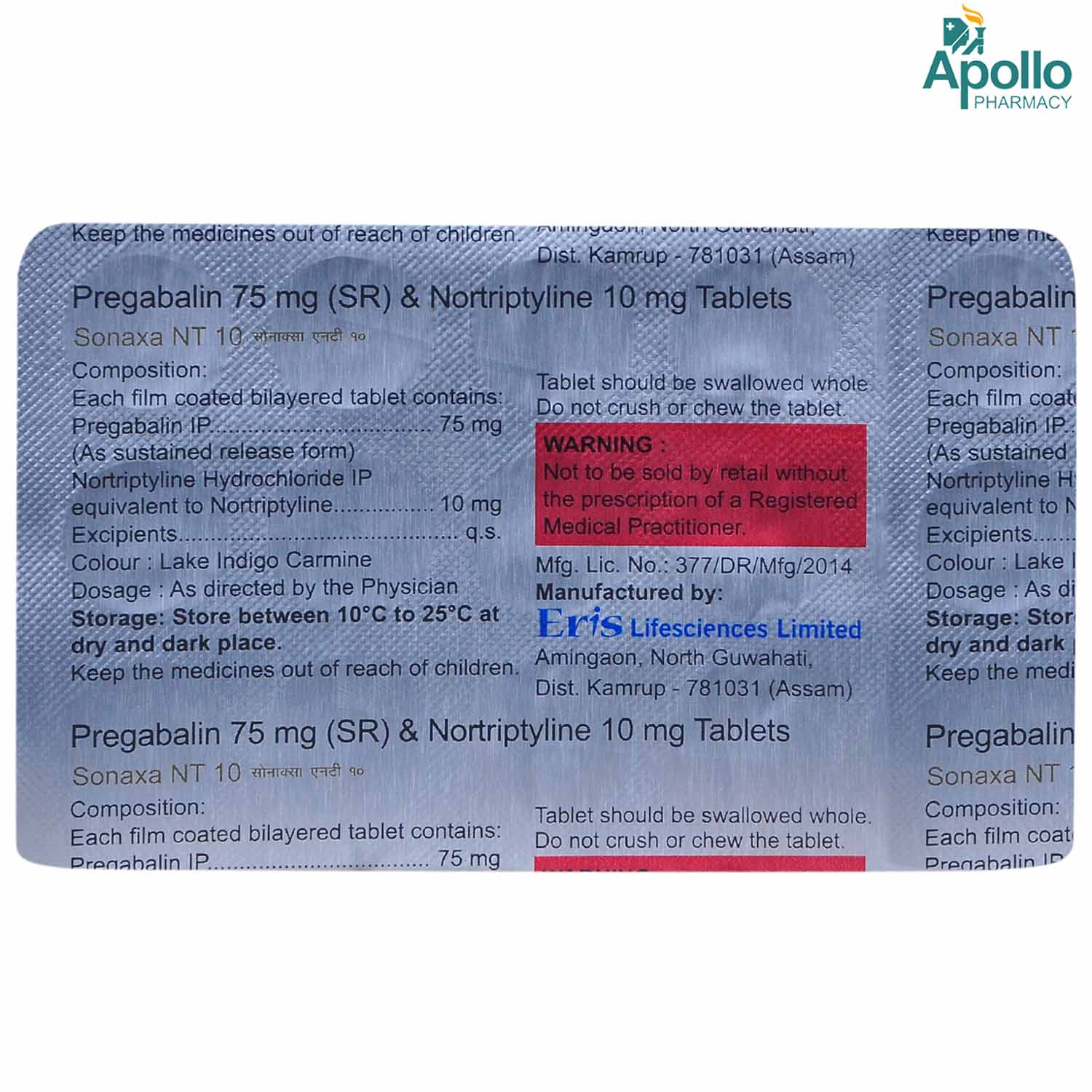 Sonaxa NT 10 Tablet 15's, Pack of 15 TABLETS Sonaxa NT 10 Tablet 15's, Pack of 15 TABLETS