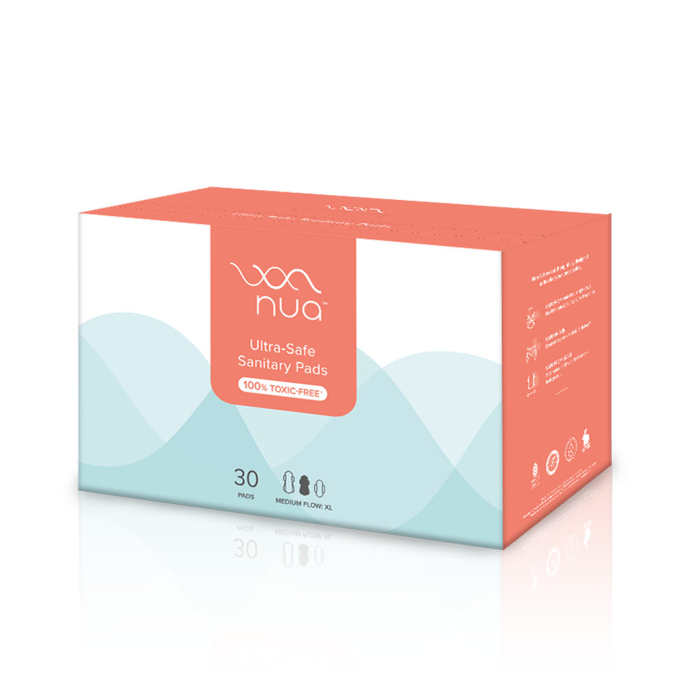 Nua Ultra-Safe Sanitary Pads XL, 30 Count, Pack of 1 Nua Ultra-Safe Sanitary Pads XL, 30 Count, Pack of 1