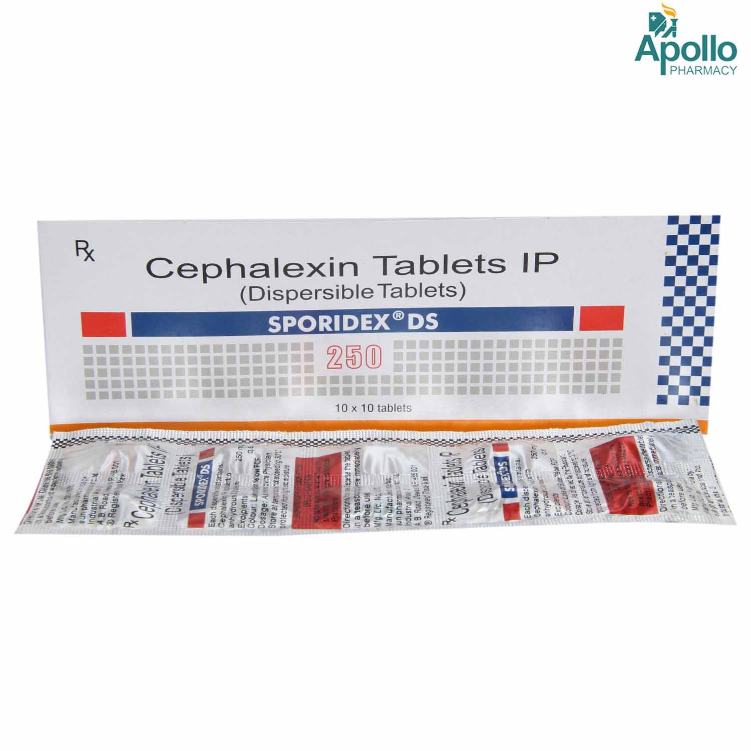 Sporidex DS 250 Tablet 10's, Pack of 10 TABLETS Sporidex DS 250 Tablet 10's, Pack of 10 TABLETS