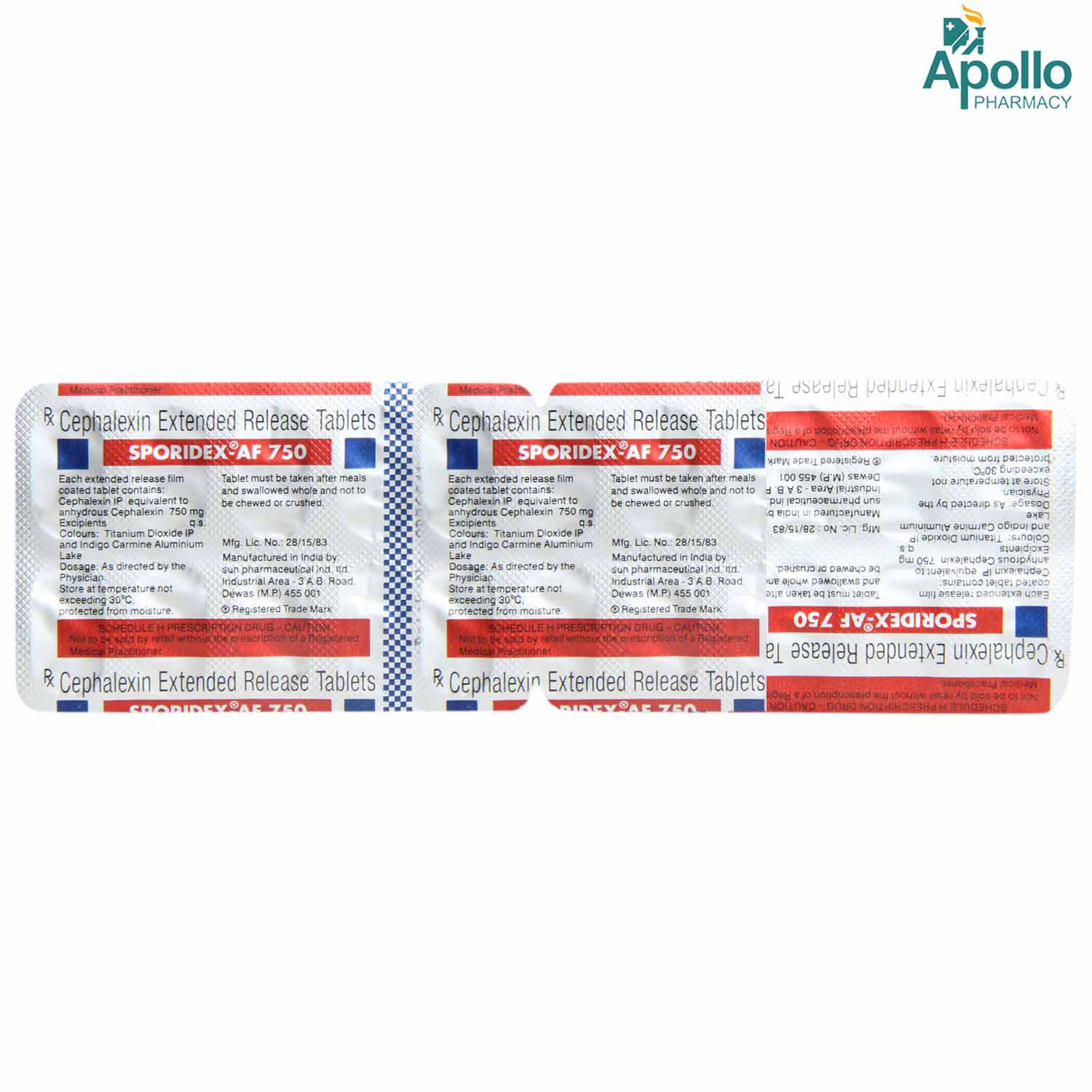 Sporidex-AF 750 Tablet 10's, Pack of 10 TABLETS Sporidex-AF 750 Tablet 10's, Pack of 10 TABLETS