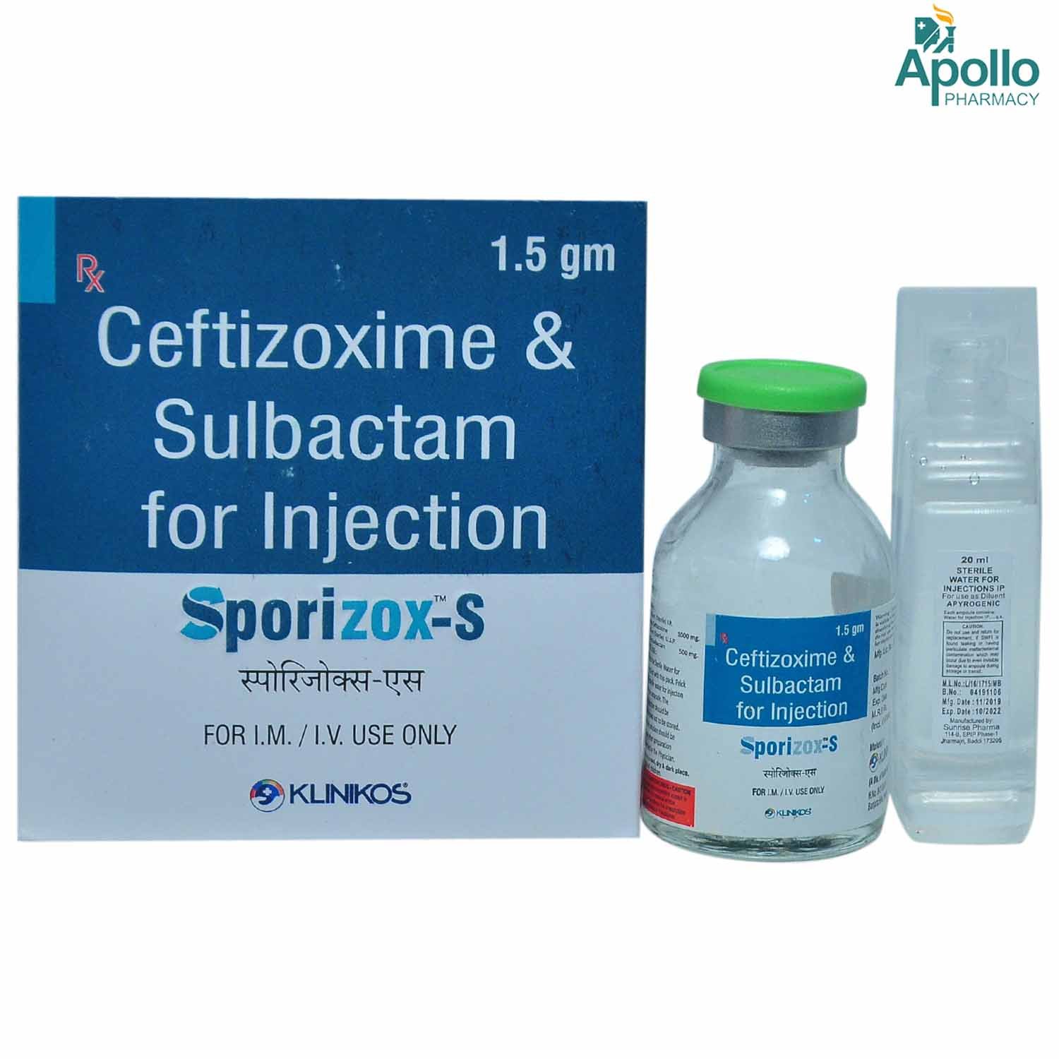 Sporizox-S Injection 1.5 gm, Pack of 1 INJECTION Sporizox-S Injection 1.5 gm, Pack of 1 INJECTION