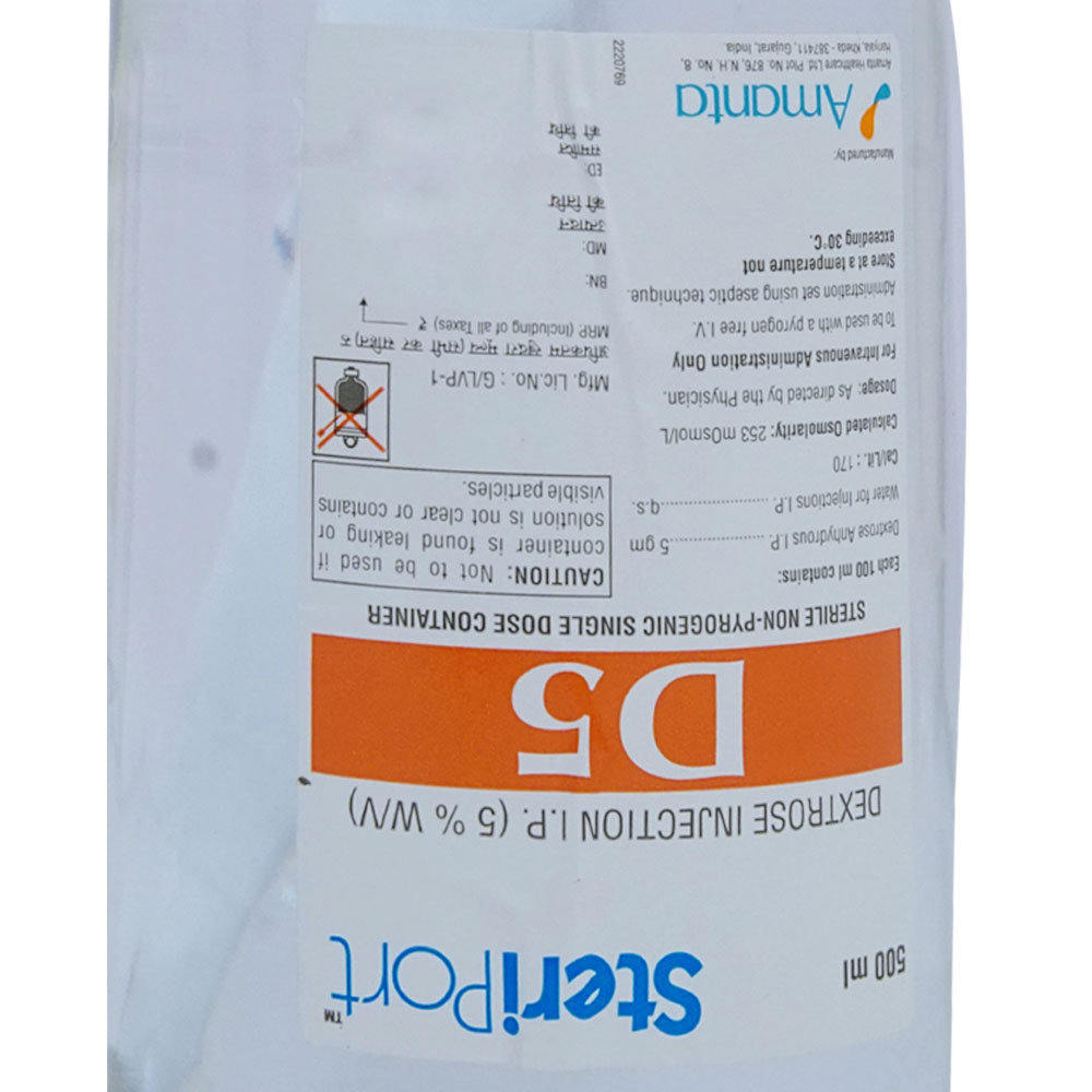 Steriport 5% Dex 500Ml, Pack of 1 Injection Steriport 5% Dex 500Ml, Pack of 1 Injection