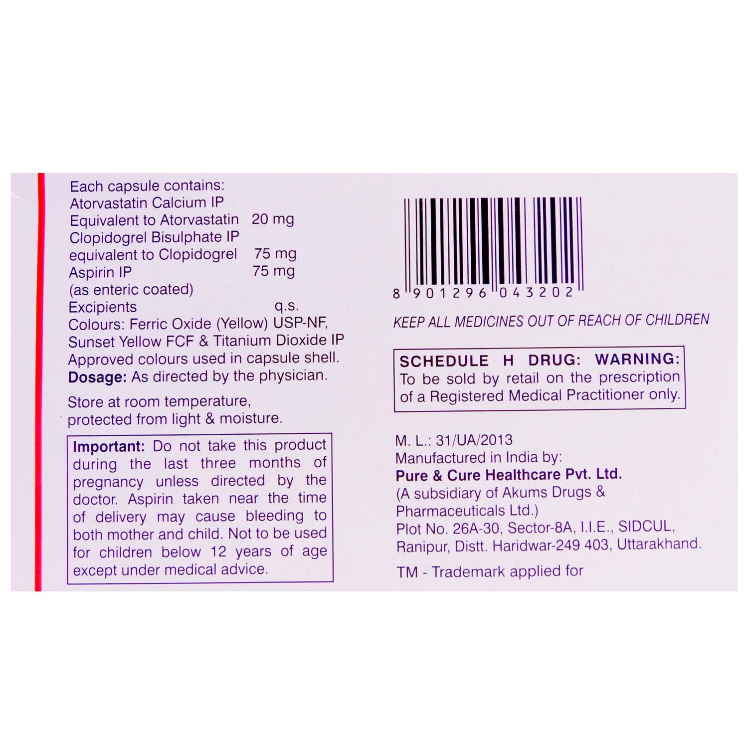 Storva Trio 20 Capsule 10's, Pack of 10 CAPSULES Storva Trio 20 Capsule 10's, Pack of 10 CAPSULES