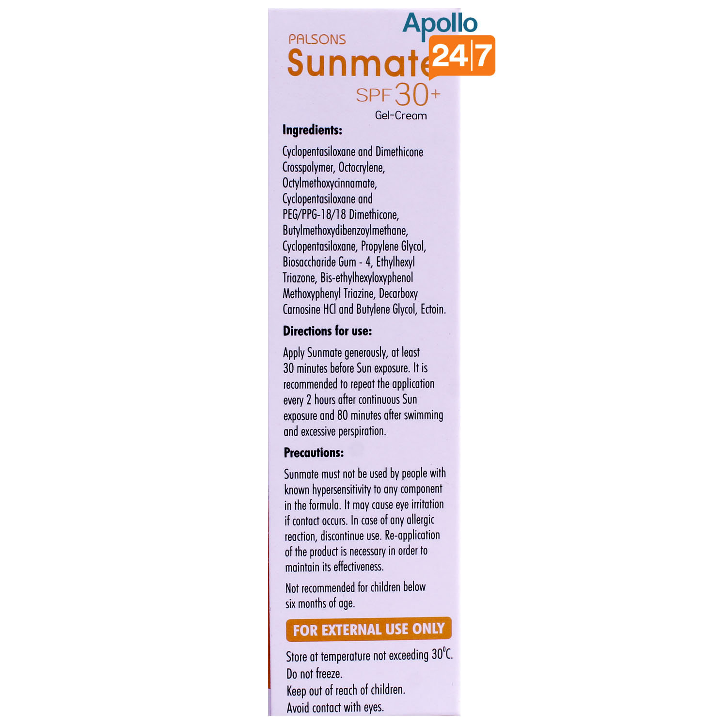 Sunmate Spf 30+ Cream 30 gm, Pack of 1 Sunmate Spf 30+ Cream 30 gm, Pack of 1