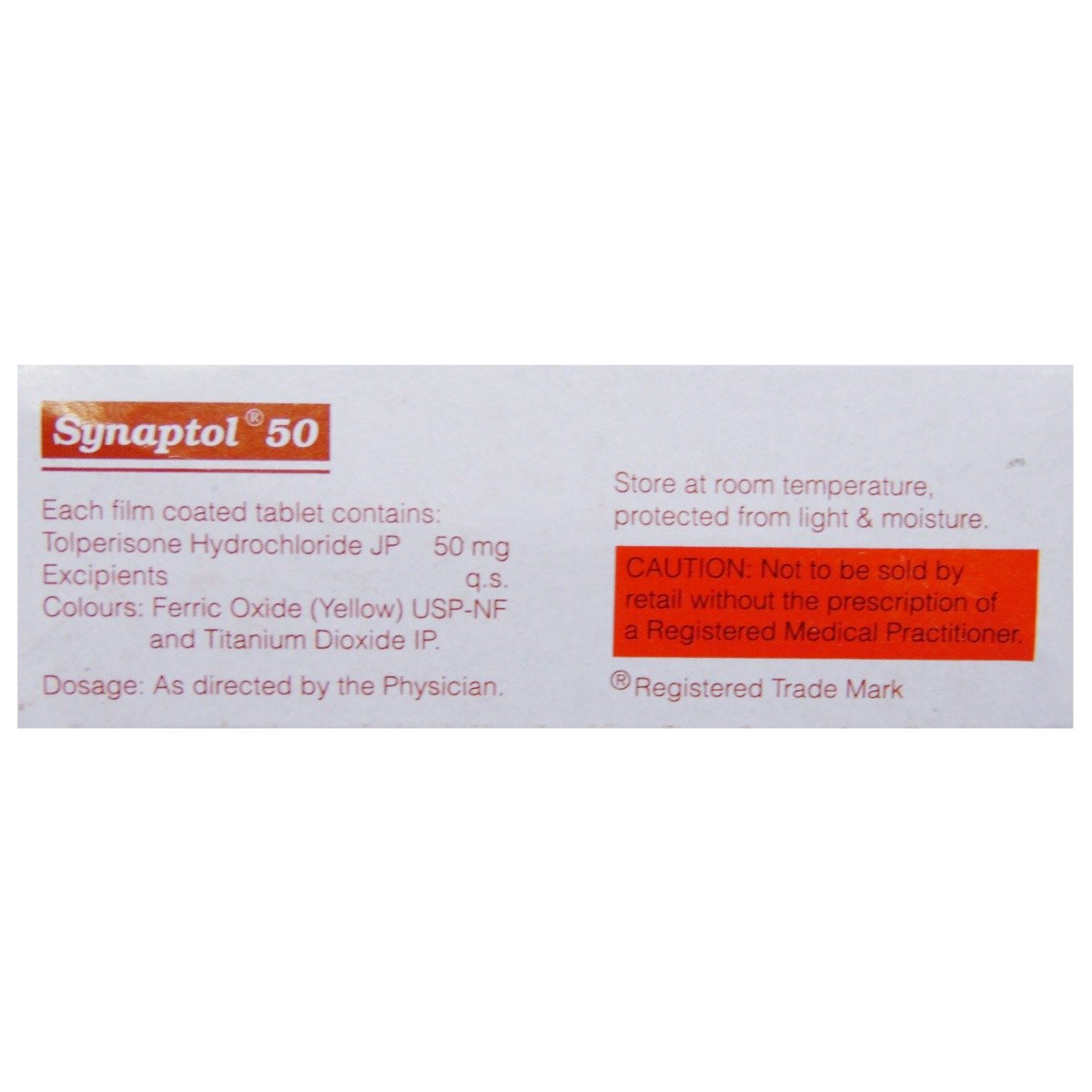 Synaptol 50 Tablet 10's, Pack of 10 TabletS Synaptol 50 Tablet 10's, Pack of 10 TabletS