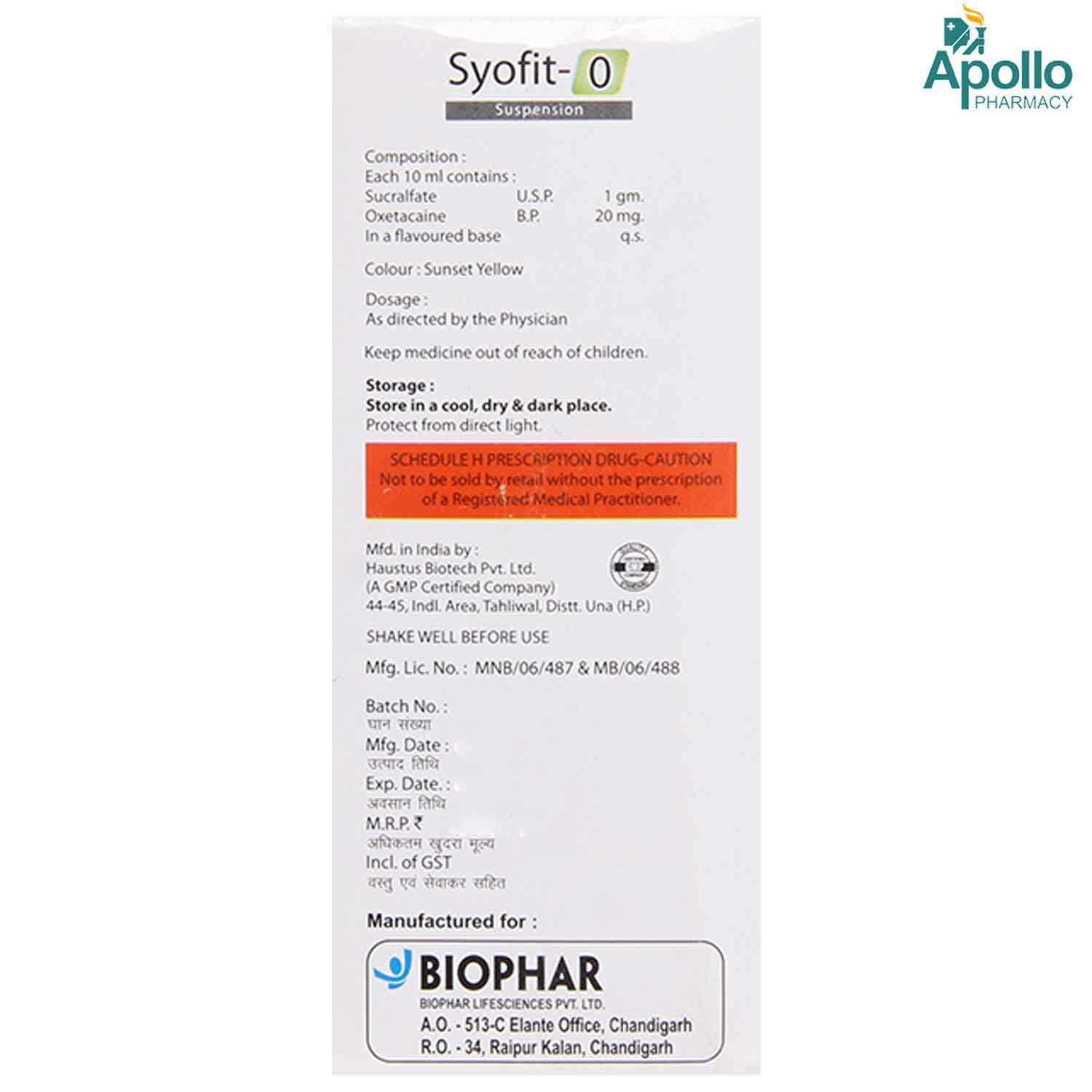 Syofit O Suspension 100 ml, Pack of 1 Syofit O Suspension 100 ml, Pack of 1