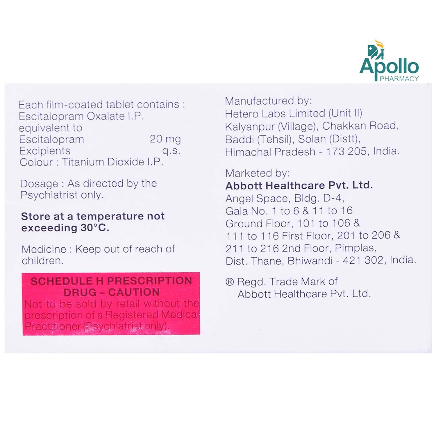 Szetalo 20 Tablet 15's, Pack of 15 TabletS Szetalo 20 Tablet 15's, Pack of 15 TabletS