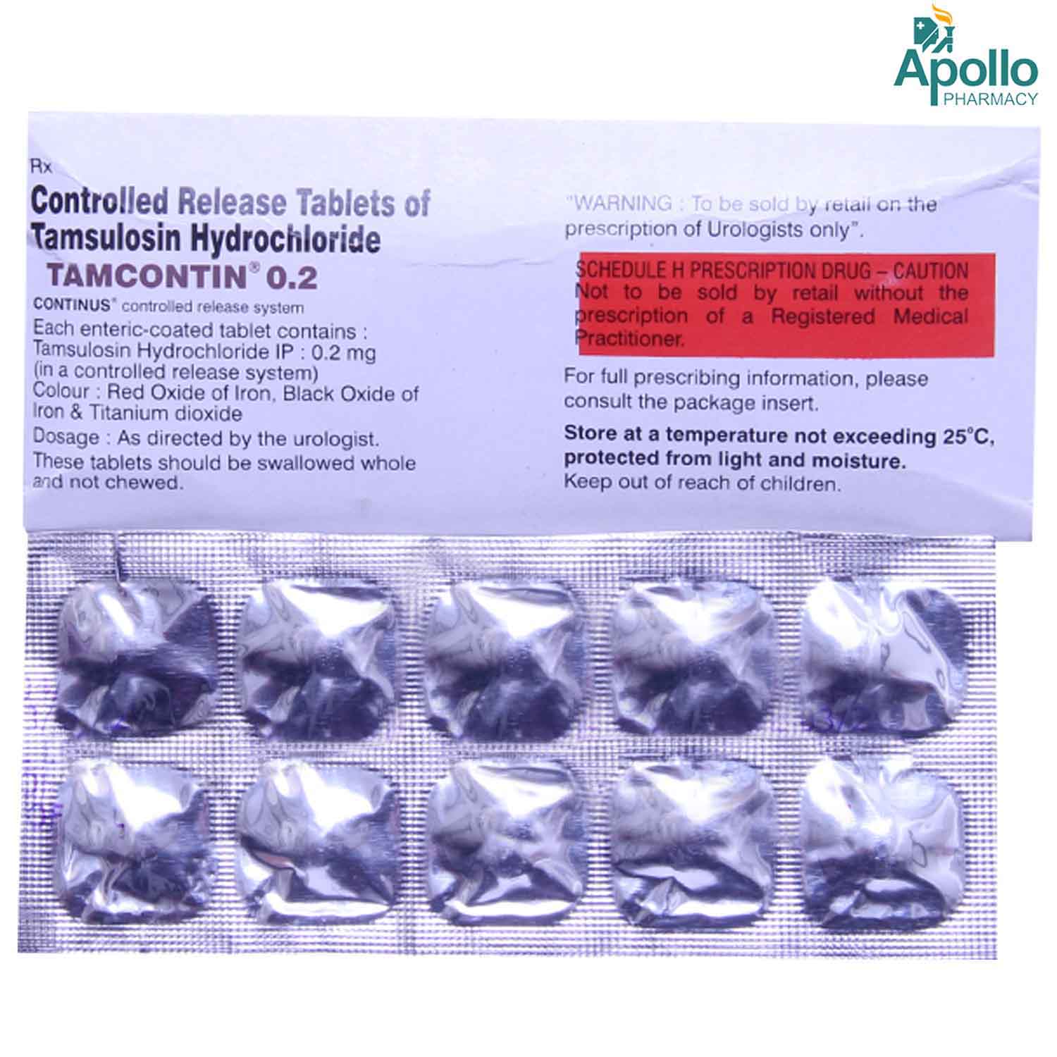 TAMCONTIN 0.2MG TABLET, Pack of 10 TABLETS TAMCONTIN 0.2MG TABLET, Pack of 10 TABLETS