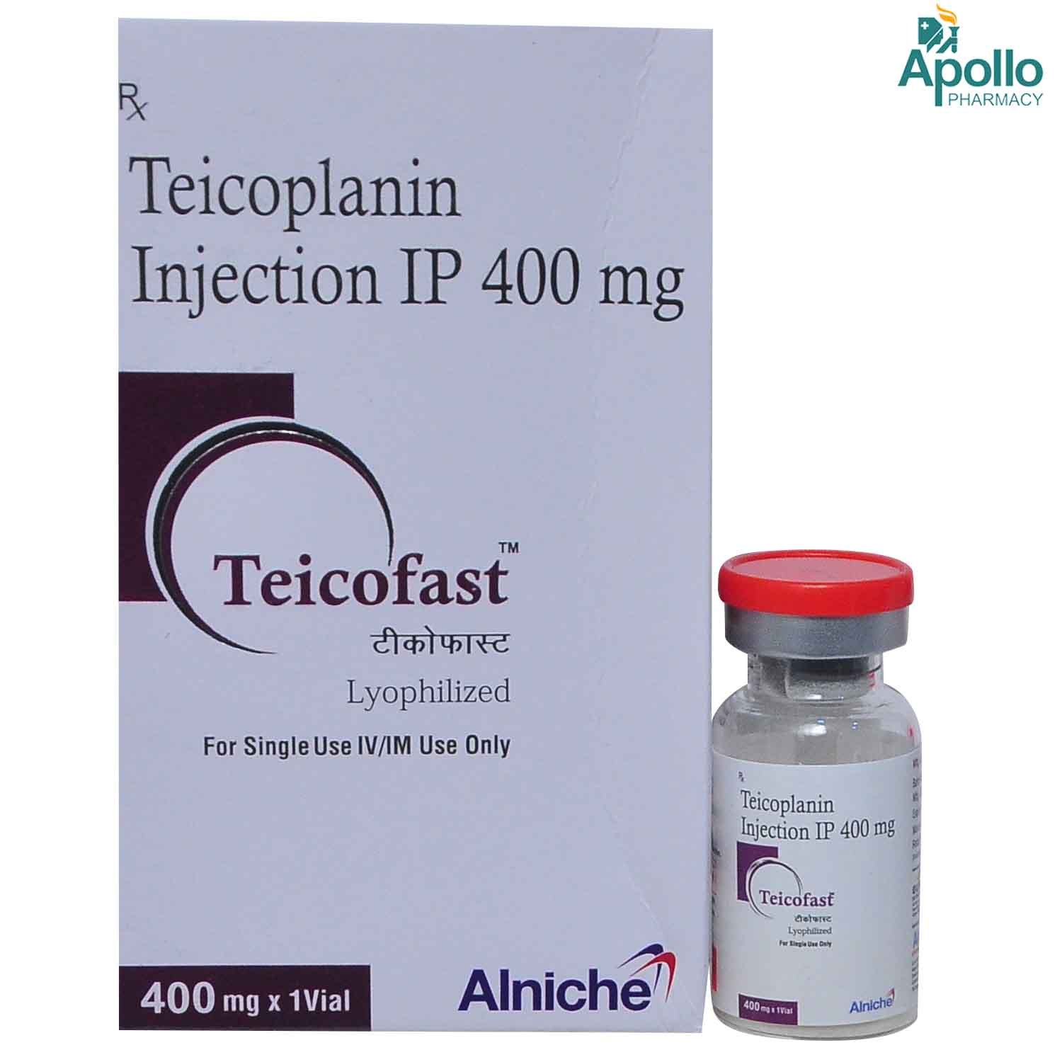 Teicofast 400mg Injection, Pack of 1 Injection Teicofast 400mg Injection, Pack of 1 Injection