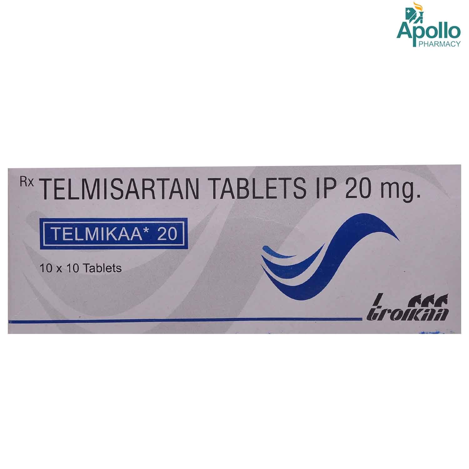 Telmikaa 20 Tablet 10's, Pack of 10 TABLETS Telmikaa 20 Tablet 10's, Pack of 10 TABLETS