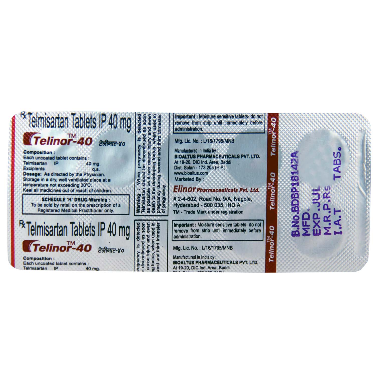 Telinor 40 mg Tablet 10's, Pack of 10 TABLETS Telinor 40 mg Tablet 10's, Pack of 10 TABLETS