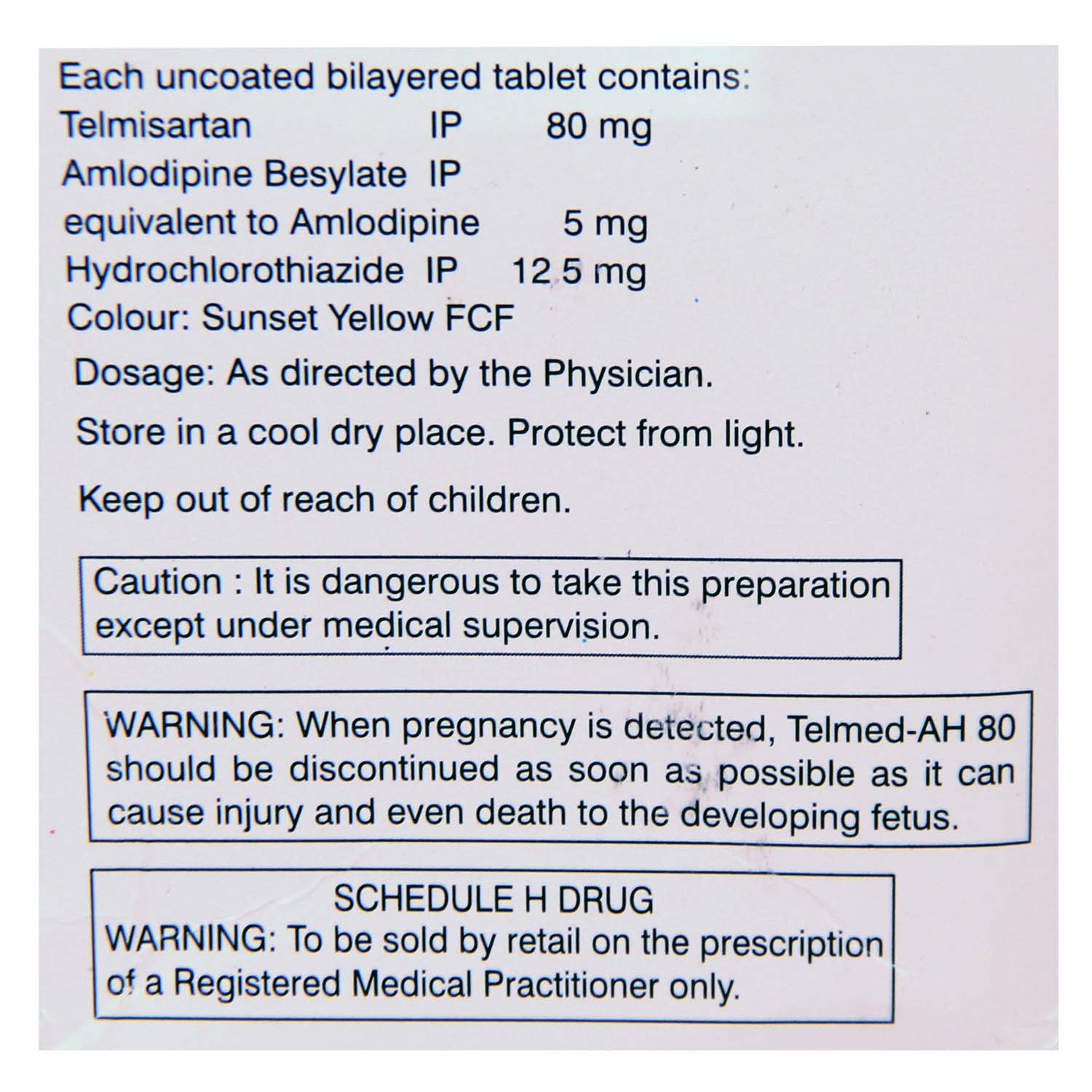 Telmed-AH 80 Tablet 10's, Pack of 10 Telmed-AH 80 Tablet 10's, Pack of 10