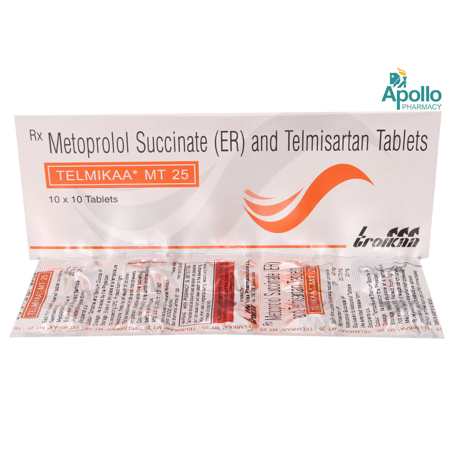 Telmikaa MT 25 Tablet 10's, Pack of 10 Telmikaa MT 25 Tablet 10's, Pack of 10