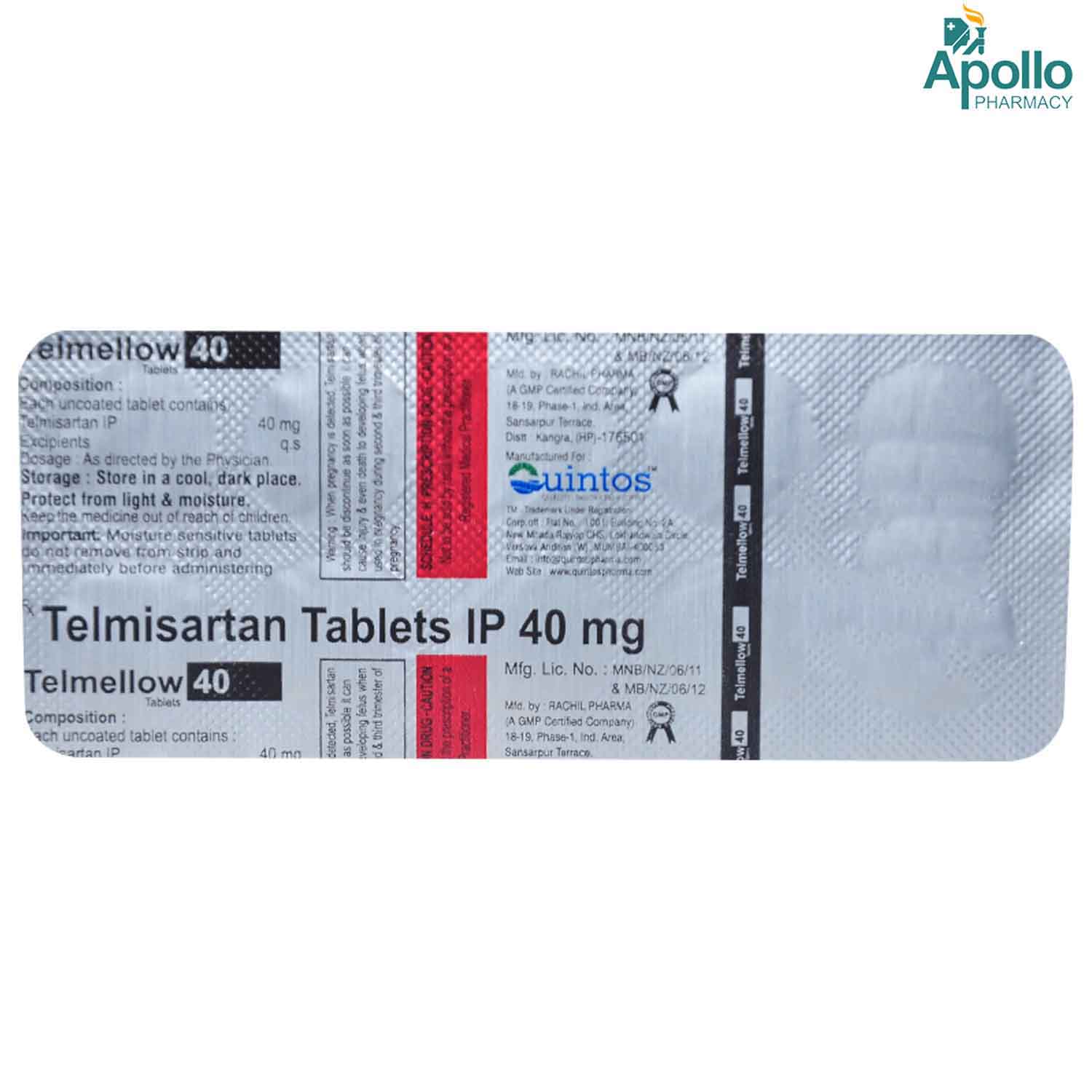 TELMELLOW 40 TABLET 10'S, Pack of 10 TabletS TELMELLOW 40 TABLET 10'S, Pack of 10 TabletS