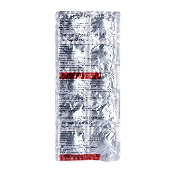 Telmijub Beta 50 mg Tablet 10's, Pack of 10 TabletS