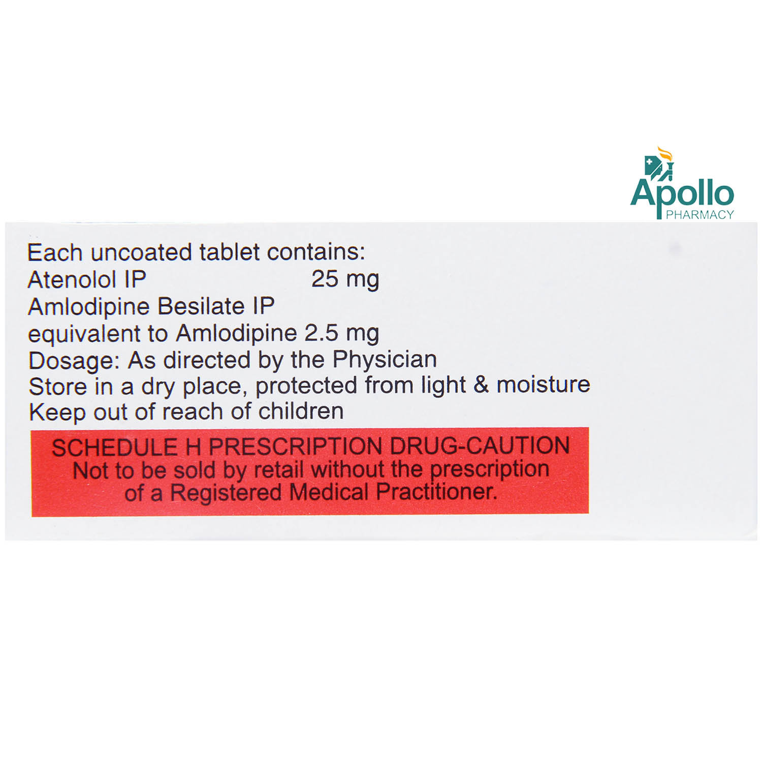 Tenolol AM 25 Tablet 10's, Pack of 10 TABLETS Tenolol AM 25 Tablet 10's, Pack of 10 TABLETS
