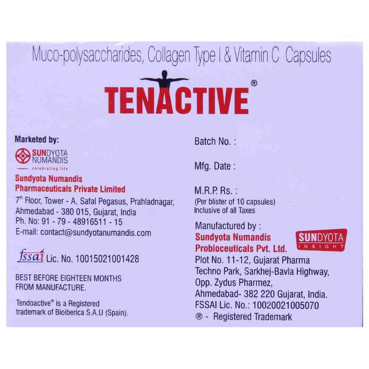 Tenactive Capsule 10's, Pack of 10 CapsuleS Tenactive Capsule 10's, Pack of 10 CapsuleS