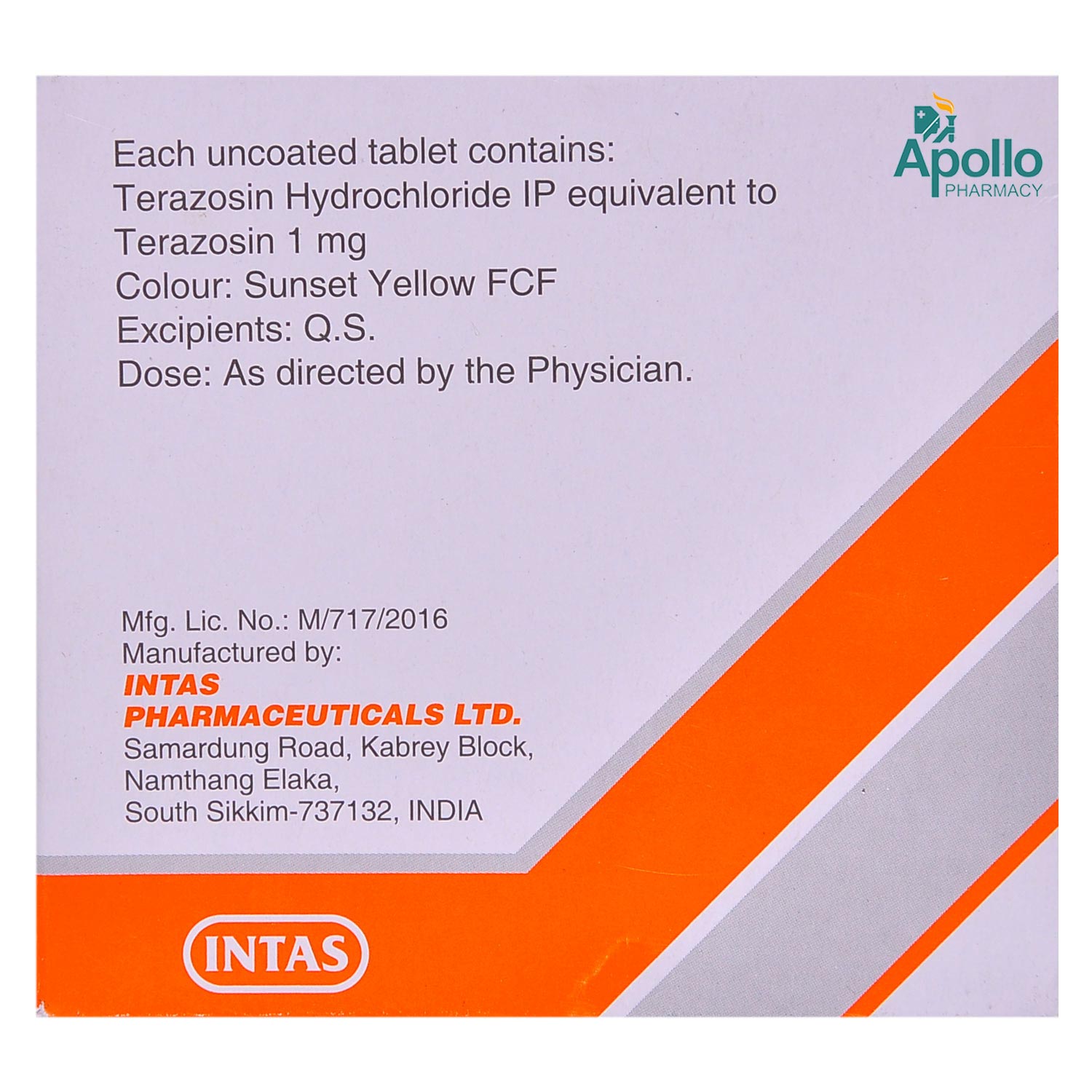 Terapress 1 Tablet 7's, Pack of 7 TABLETS Terapress 1 Tablet 7's, Pack of 7 TABLETS