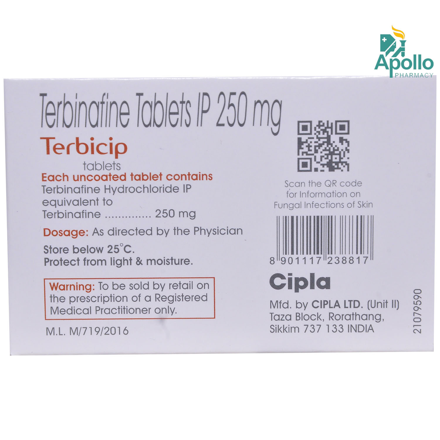 Terbicip Tablet 7's, Pack of 7 TABLETS Terbicip Tablet 7's, Pack of 7 TABLETS
