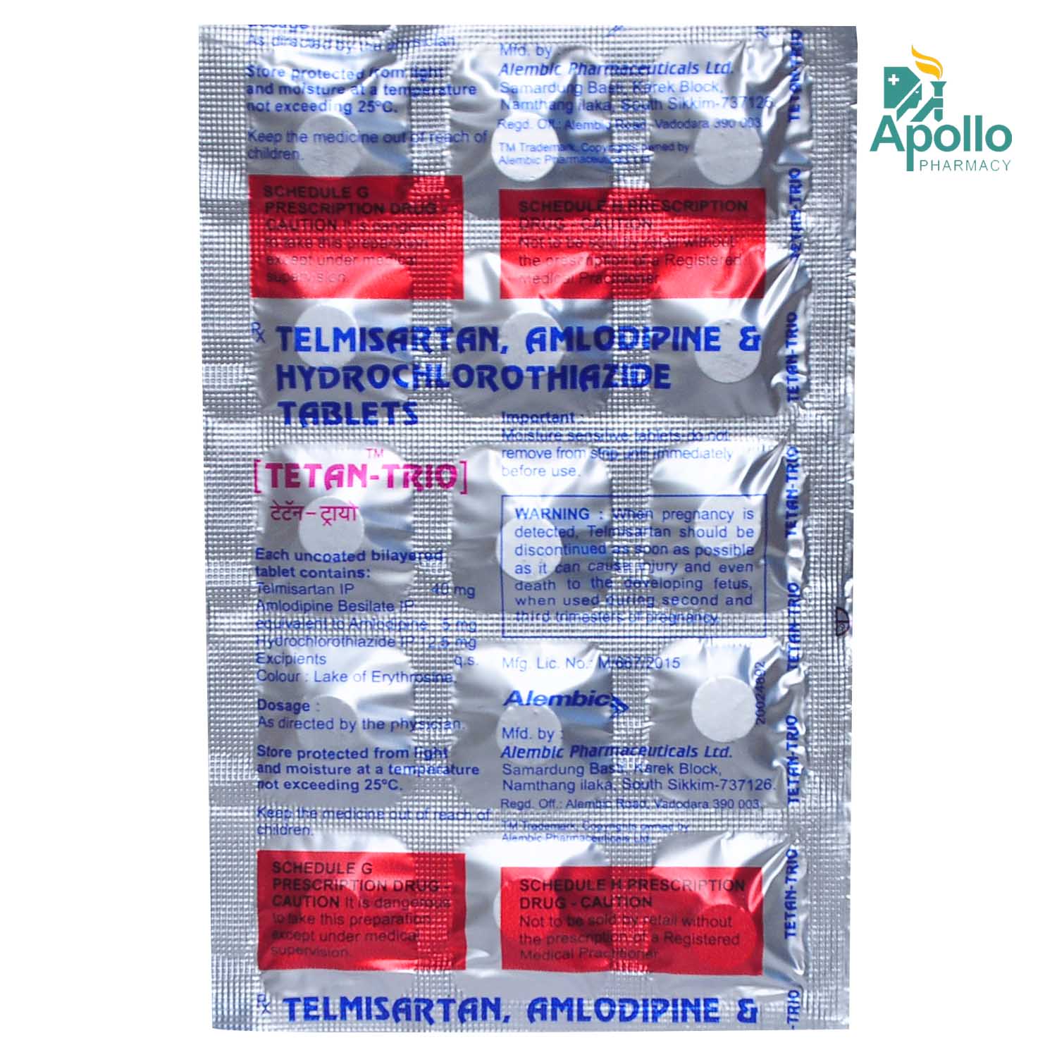 Tetan Trio Tablet 15's, Pack of 15 Tetan Trio Tablet 15's, Pack of 15