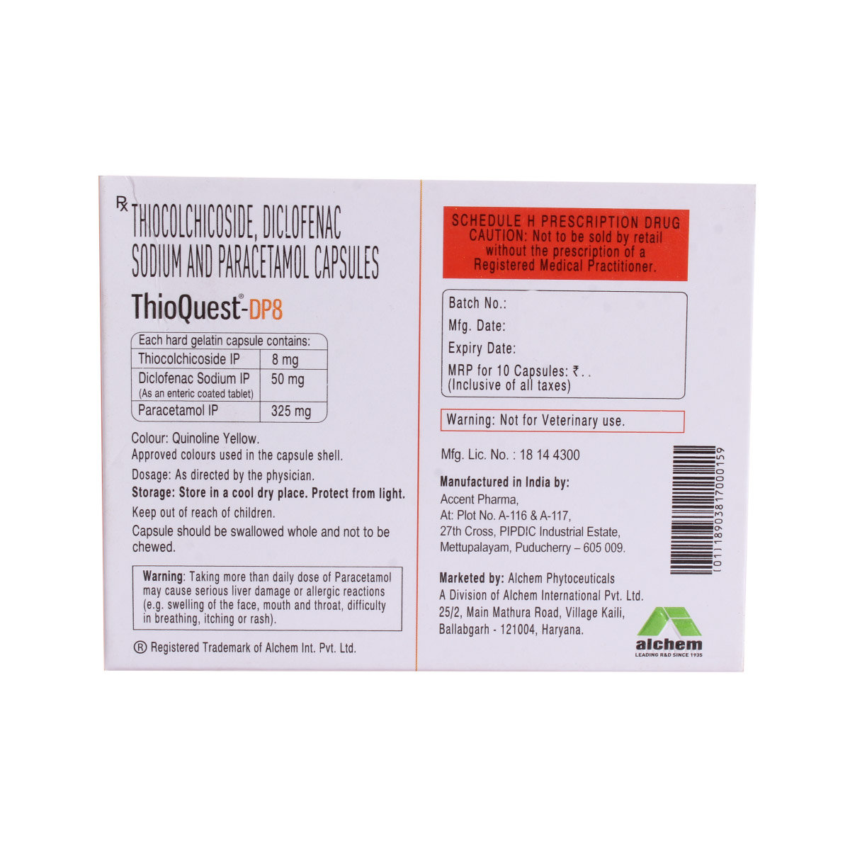 Thioquest Dp 8mg Tablet 10's, Pack of 10 Thioquest Dp 8mg Tablet 10's, Pack of 10