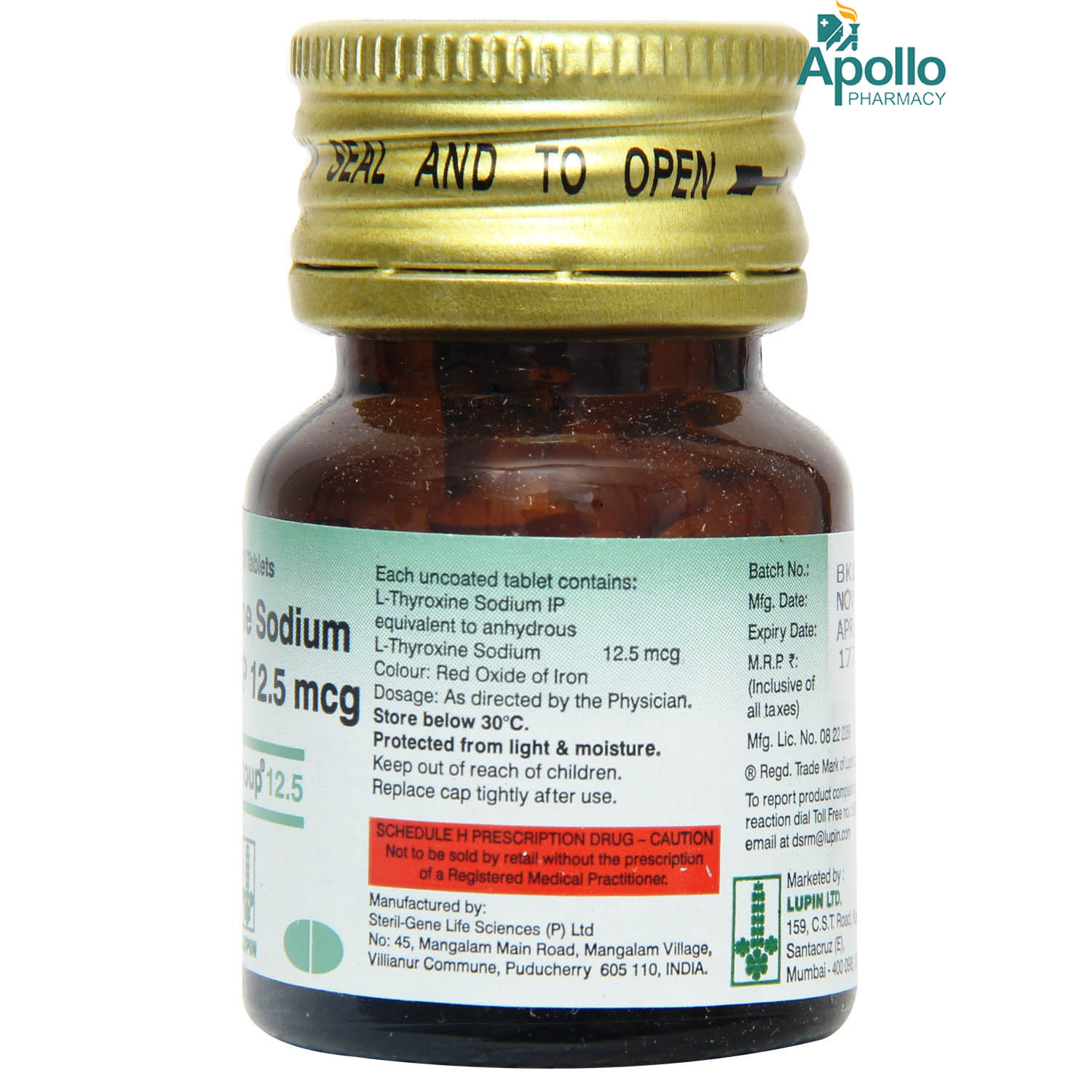 Thyroup 12.5 mcg Tablet 120's, Pack of 1 TABLET Thyroup 12.5 mcg Tablet 120's, Pack of 1 TABLET