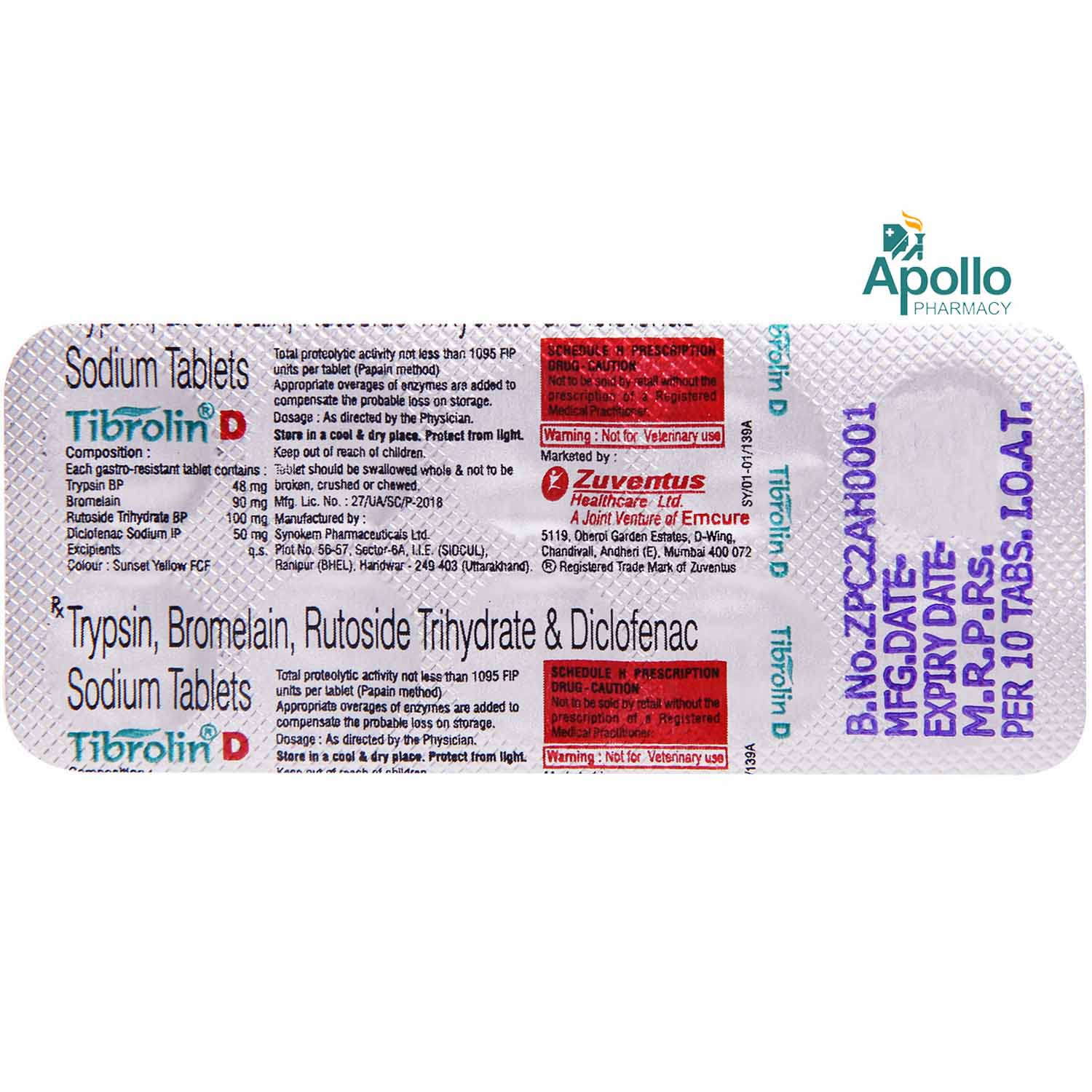 Tibrolin D Tablet 10's, Pack of 10 Tibrolin D Tablet 10's, Pack of 10