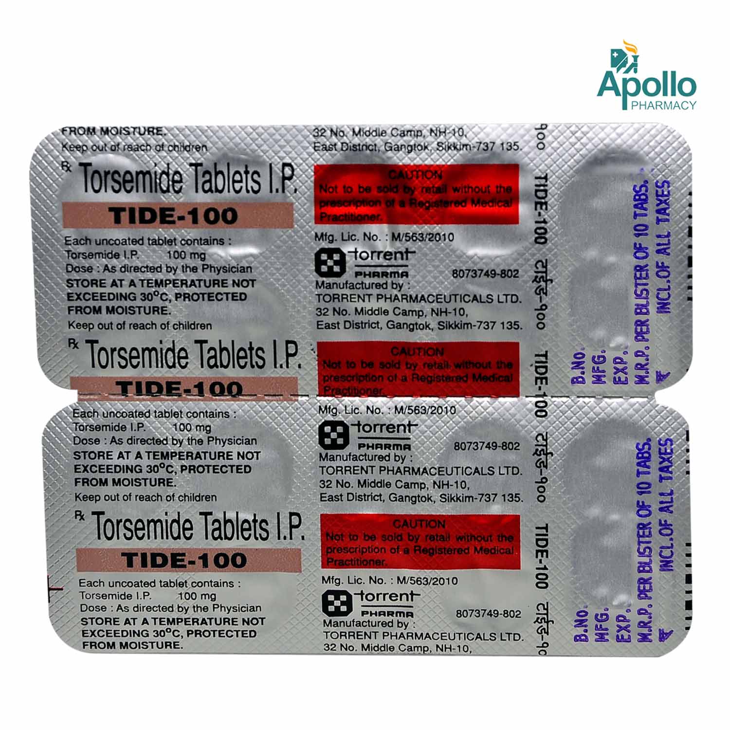 Tide-100 Tablet 10's, Pack of 10 TABLETS Tide-100 Tablet 10's, Pack of 10 TABLETS