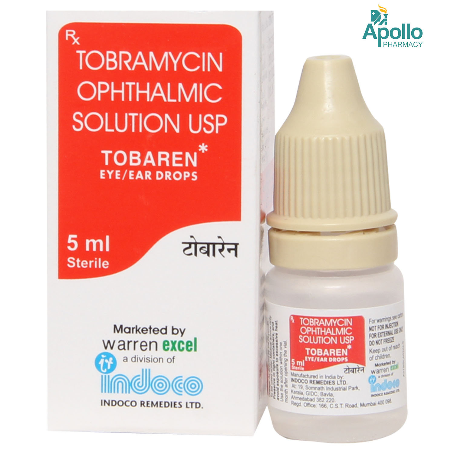 Tobaren Eye/Ear Drops 5 ml, Pack of 1 Eye/Ear Drops Tobaren Eye/Ear Drops 5 ml, Pack of 1 Eye/Ear Drops
