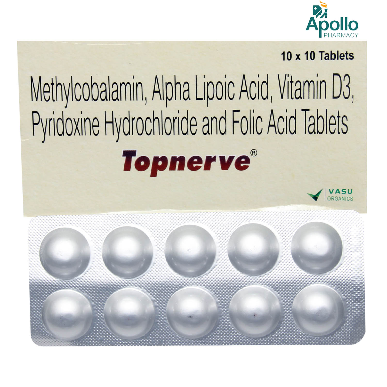 Topnerve Tablet 10's, Pack of 10 TABLETS Topnerve Tablet 10's, Pack of 10 TABLETS