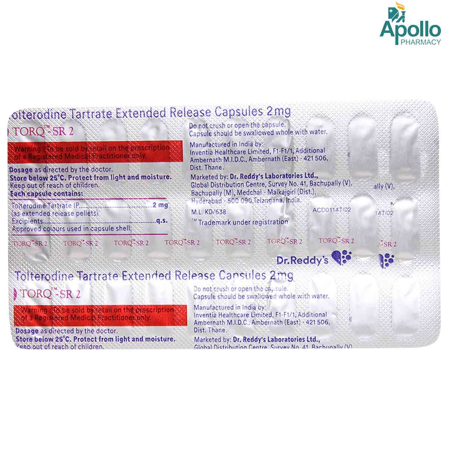 Torq-SR 2 Tablet 30's, Pack of 30 TABLETS Torq-SR 2 Tablet 30's, Pack of 30 TABLETS