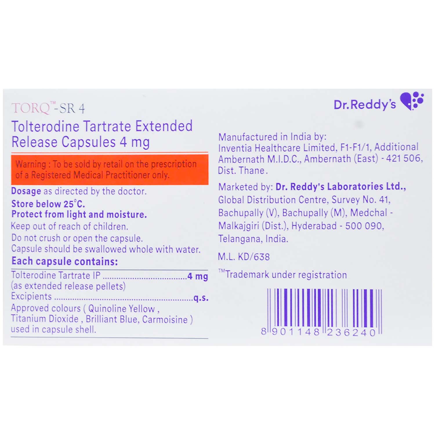 Torq-SR 4 Capsule 30's, Pack of 30 CapsuleS Torq-SR 4 Capsule 30's, Pack of 30 CapsuleS