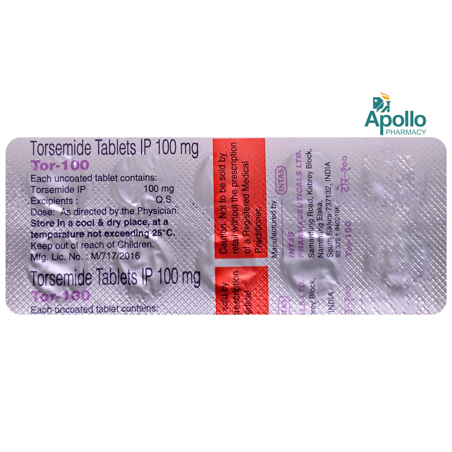 TOR 100MG TABLET, Pack of 10 TABLETS TOR 100MG TABLET, Pack of 10 TABLETS