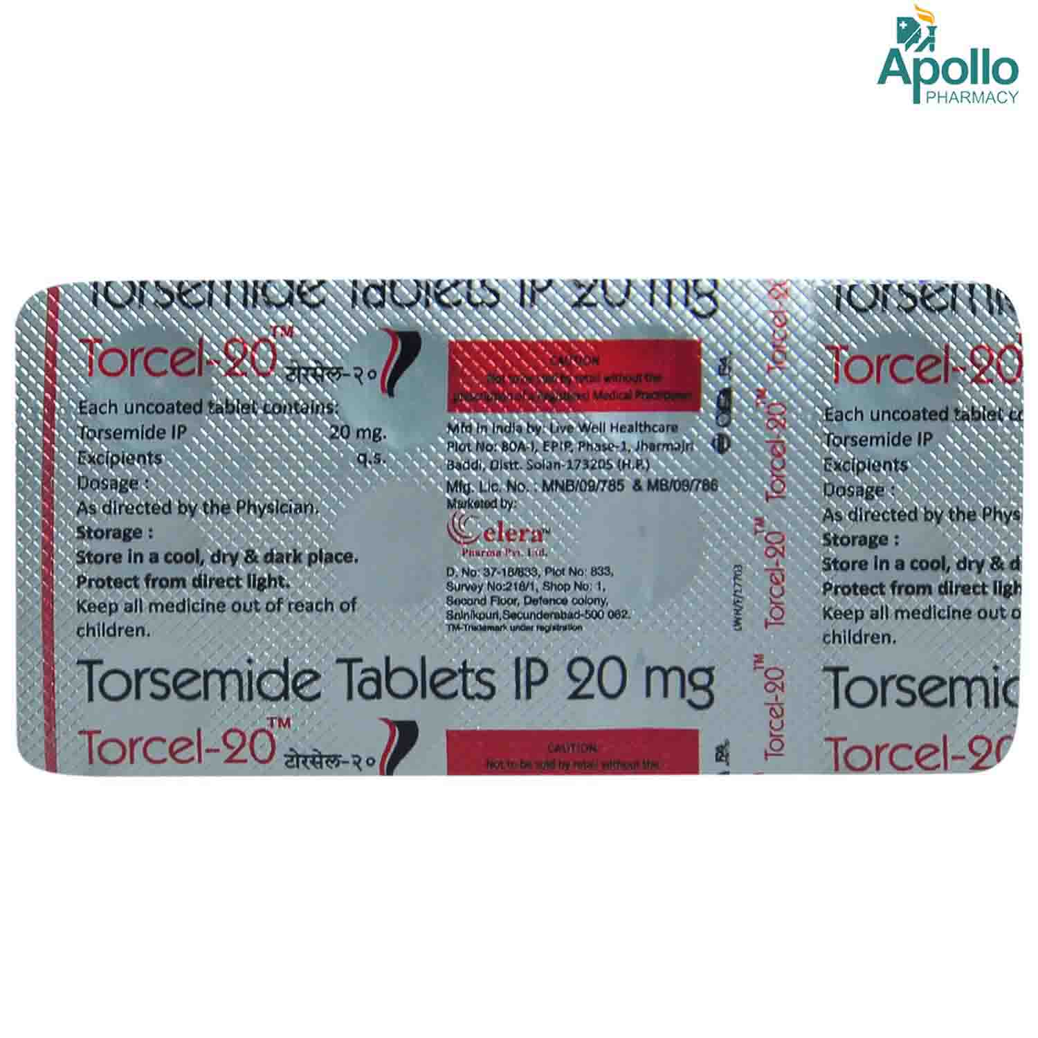 Torcel-20 Tablet 10's, Pack of 10 TABLETS Torcel-20 Tablet 10's, Pack of 10 TABLETS